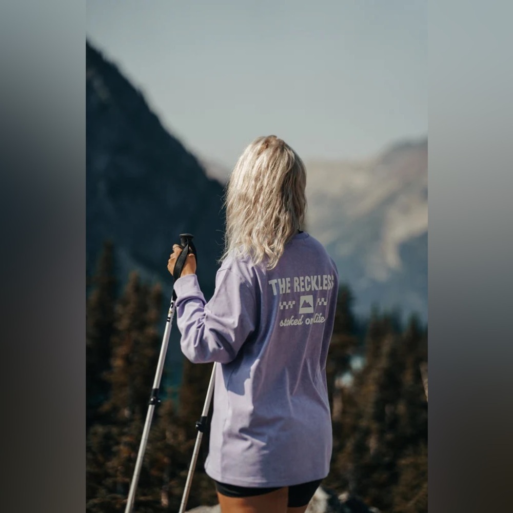 NWT The Reckless Women's Purple Long Sleeve Tee - Picture 2 of 5